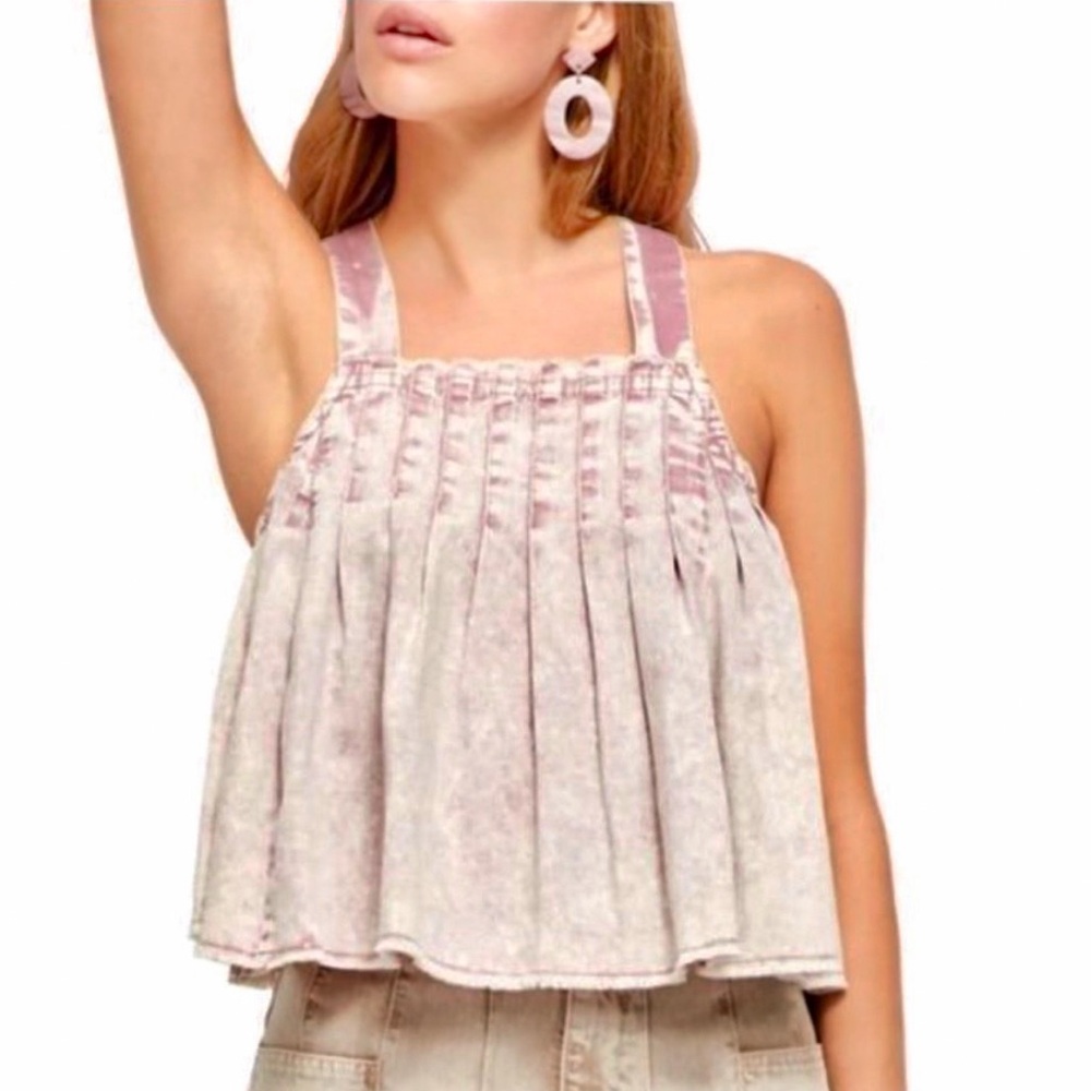 🌺🎉HP🎉🌺 NWT Free People Marina Babydoll Denim Top - Picture 5 of 16